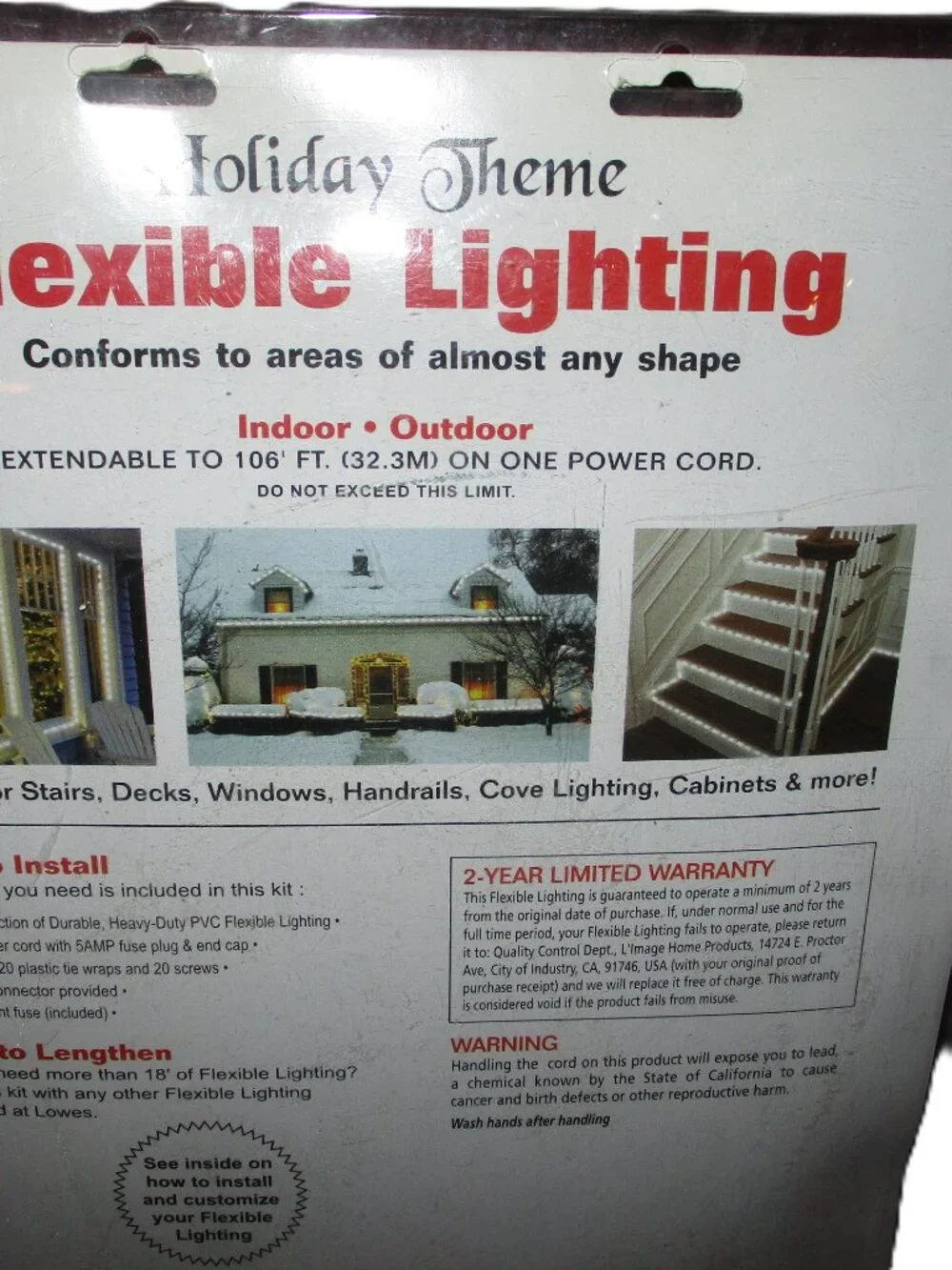 SUNBEAM 18' FLEXIBLE ROPE LIGHTING MERRY CHRISTMAS-WORDING ON ROPE